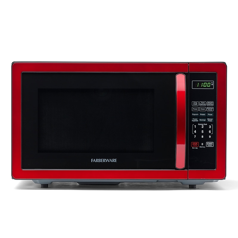 Farberware Classic 1.1 Cu. Ft. Countertop Microwave, Metallic Red (FMO11AHTBKN) image 1