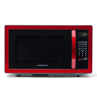 Farberware Classic 1.1 Cu. Ft. Countertop Microwave, Metallic Red (FMO11AHTBKN) Simolary simolary.com
