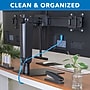 Mount-It! Height Adjustable Dual Monitor Arm, Freestanding Mount, Fits 17"-32" Monitors, Black (MI-2758)~#|#~E4B59D69-104A-46B9-AC4E5374304EDCEC_sc7