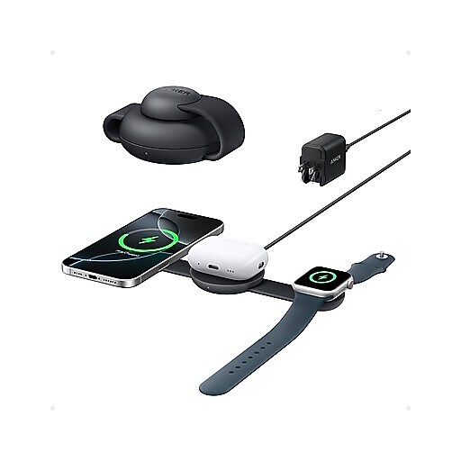 Anker MagGo 3-in-1 Foldable Qi2 Wireless Charger, 15W (B25M8H11