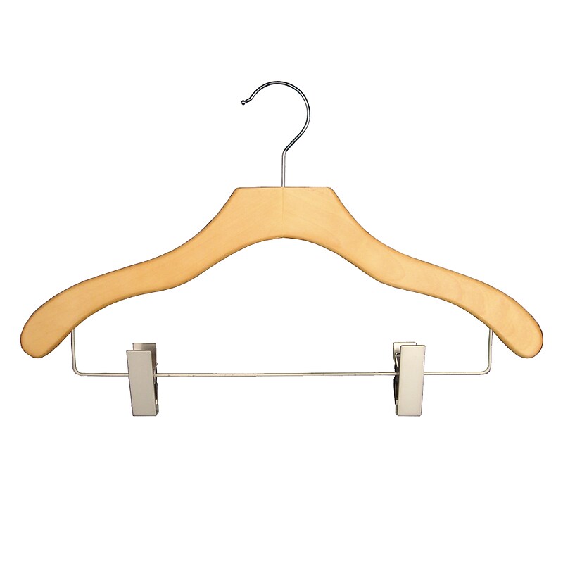 Nahanco 17" Wood Contemporary Coordinate Hanger, Natural, 100/Pack (2007-22N) image 1
