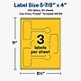 Avery Laser/Inkjet Multipurpose Labels, 5-7/8" x 4", Bright Yellow, 240 Labels/Box (19479370791)~#|#~E4C1D654-5AB9-4F11-8C0E1D86F2B420C2_sc7