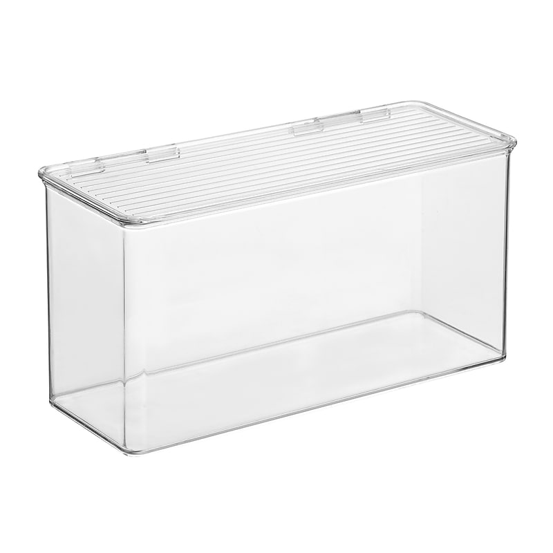 iDESIGN Medium Stackable Plastic Storage Bin, Clear (40225) image 1