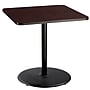 NPS CT Series 36" Square 36" Height Cafe Table, Round Base, Black Frame/Mahogany Top (CT33636RCPBTMMY)~#|#~E4CCA0A7-F364-4A5C-B0286D5FA44F8E6E_sc7