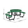 Flash Furniture Creekside Outdoor Picnic Table, 46" Round, Wheelchair Accessible, Green (SLFEMR46ADAGN)~#|#~E4D18E77-ED69-4FBA-B98629C8AB912EB5_sc7