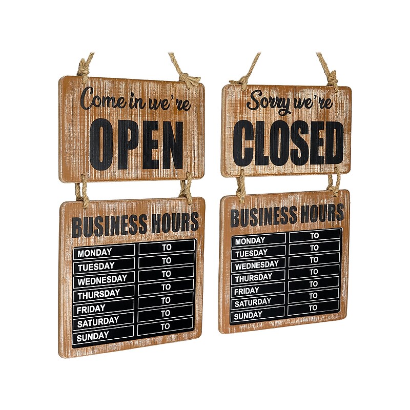 Excello Global Products Business Hours Outdoor Sign, 9.75" x 22.5", Multicolor (EGP-HD-0310) image 1