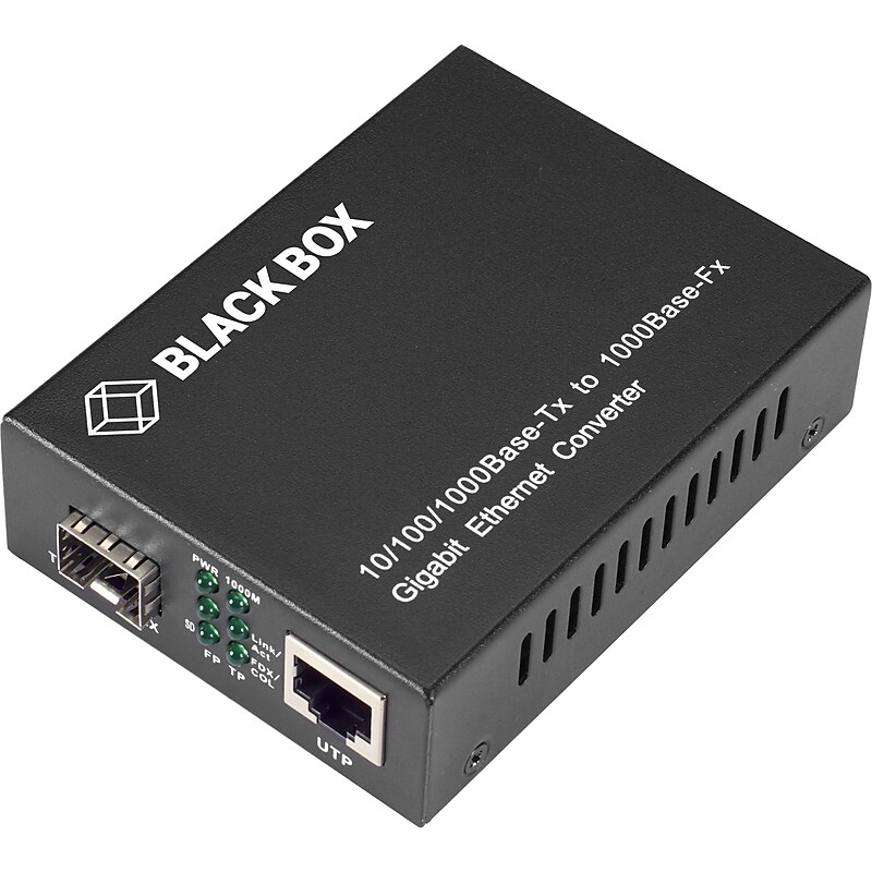 Black Box Gigabit RJ45‑to‑SFP Media Converter, 10/100/1000BASE‑T to 1000BASE‑X (LGC210A‑R2) image 1