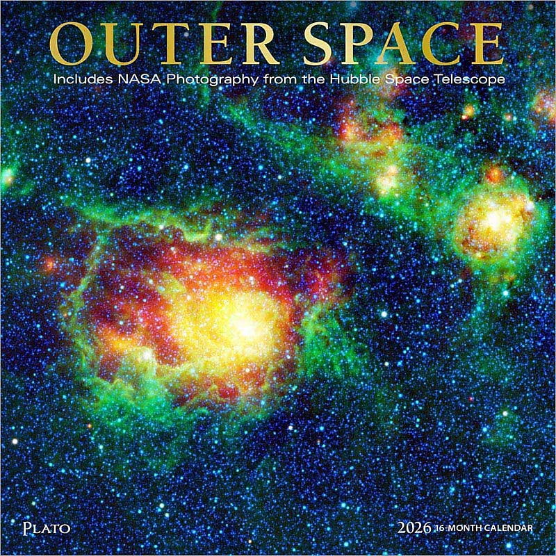 2026 Plato Outer Space 12" x 12" Monthly Wall Calendar (9798330706723) image 1
