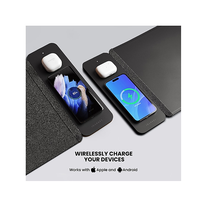 JOURNEY ALTI SLIM Wireless Charging Vegan Leather/Felt Desk Pad