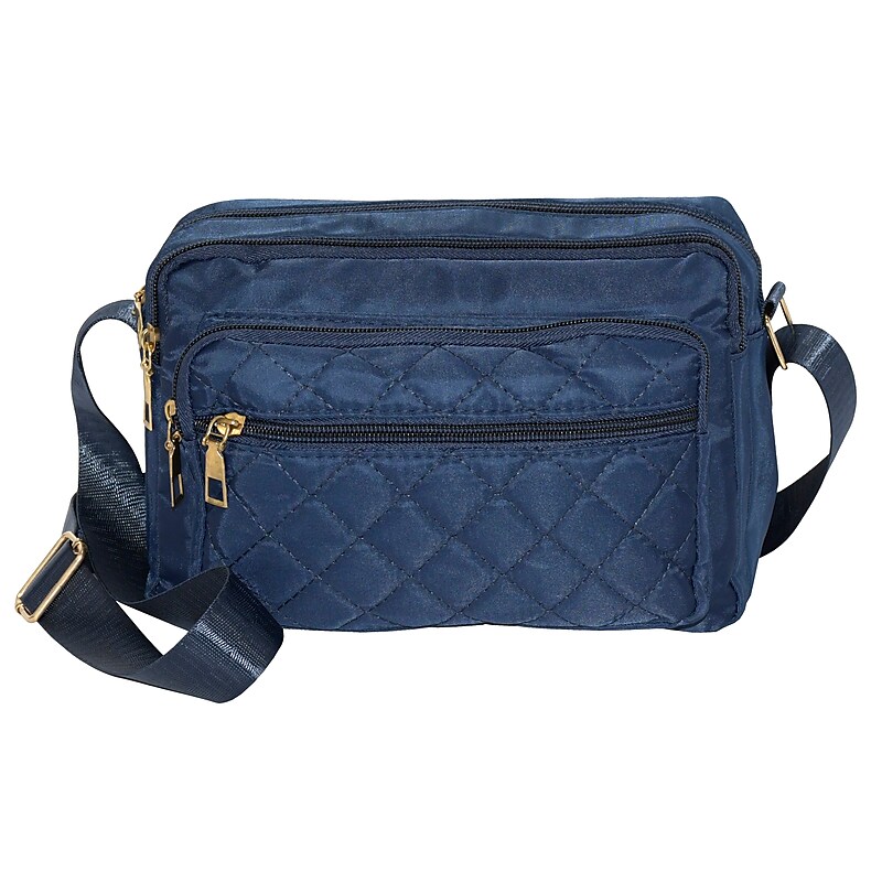 Nicci Polyester Cross-Body Quilted Bag, Navy (CBMGN01-NVY) image 1