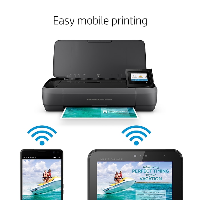 HP OfficeJet 250 Portable Wireless Color All-In-One Inkjet Printer, Print, Scan, Copy, Best for Home Office (CZ992A) | Staples HP OfficeJet 250 Portable Wireless Color All-In-One Inkjet Printer, Print, Scan, Copy, Best for Home Office (CZ992A) | Staples
