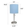 Creekwood Home Oslo Duo 19.5" LED Table Lamp with USB Port, Brushed Steel/Blue Shade, 2/Set (CWT-2012-BL-2PK)~#|#~E4F52597-9ACB-48CF-83D8D2D615E47DE9_sc7