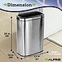 Alpine Industries Dual-Stream Recycling Station, 10.5 Gallon, Stainless Steel, 2/Pack (ALP470-40L-CO-T)~#|#~E4F5743C-66BD-40B5-A626E9B5CB1699A6_sc7