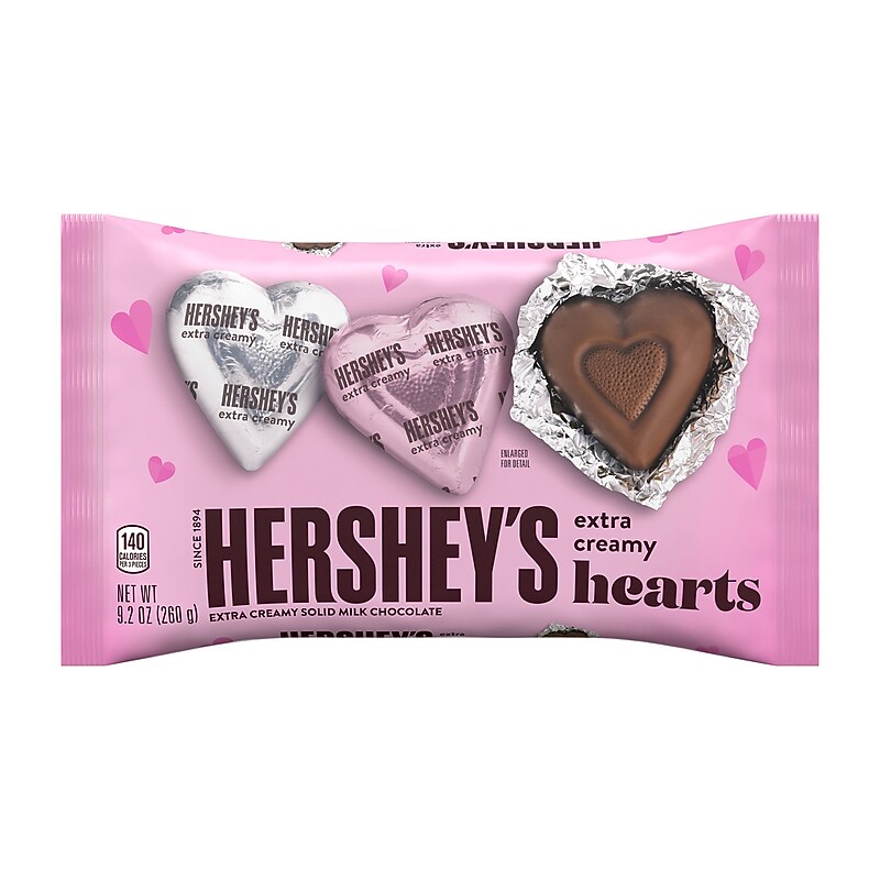 Hershey's Extra Creamy Milk Chocolate Hearts Valentine's Candy Bag, 9.2 oz. (HEC18479) image 1