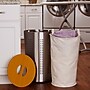 Household Essentials Round Metal Laundry Hamper with Engineered Wooden Lid, Brushed Stainless (HH7081-1)~#|#~E4F8EFE1-D097-47D8-8F71719BE92F5948_sc7