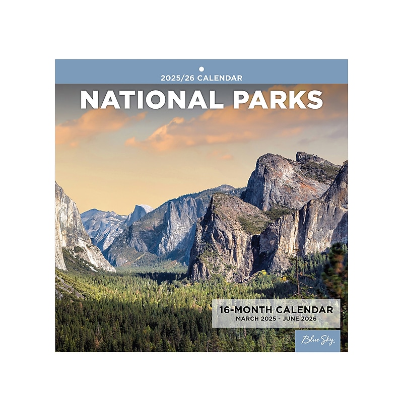 2025-2026 Blue Sky National Parks 7" x 7" Academic Monthly Wall Calendar, Assorted Colors (155816) image 1