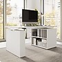 Bush Business Furniture Stratus 60"W Electric Adjustable Standing Desk with Bookcase, White (SUT005WH)~#|#~E4FFF904-C276-4275-8C662700DCD8EF96_sc7