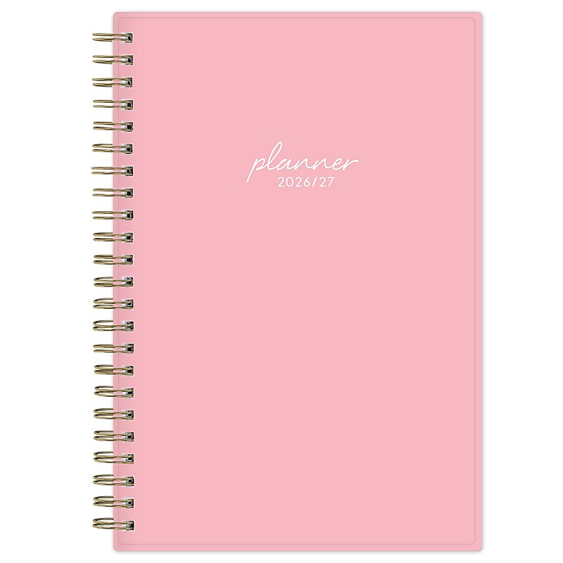 2026-2027 Blue Sky 5" x 8" Academic Year Weekly & Monthly Planner, Plastic Cover, Lianne Pink (161730) image 1