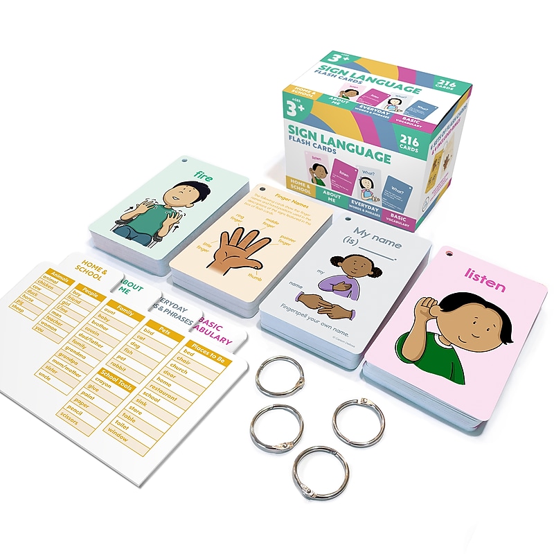 Carson-Dellosa Education Sign Language Flash Cards, 216/Pack (CD-734108) image 1