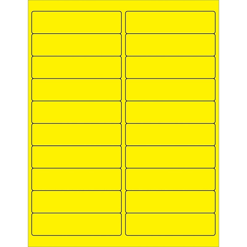 Tape Logic Laser/Inkjet Address Labels, 4" x 1", Fluorescent Yellow, 2000/Carton (LL177YE) image 1