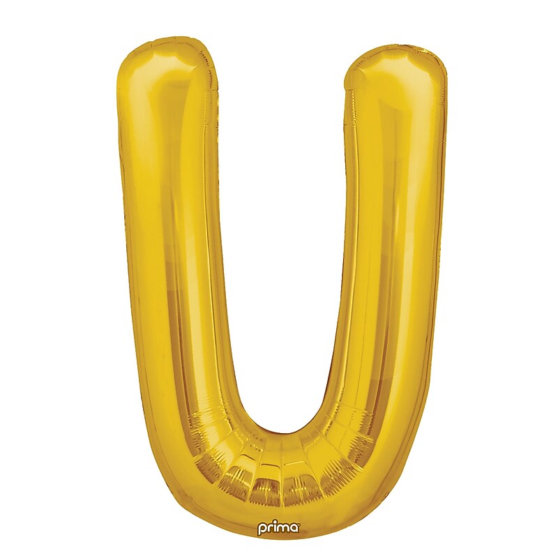 Party City (Air-Filled) 16" "U" Foil Balloon, Gold, 2/Pack (AM60050234-19) image 1