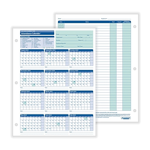 ComplyRight 20242025 Academic Attendance Calendar, 50/Pack (A43005015