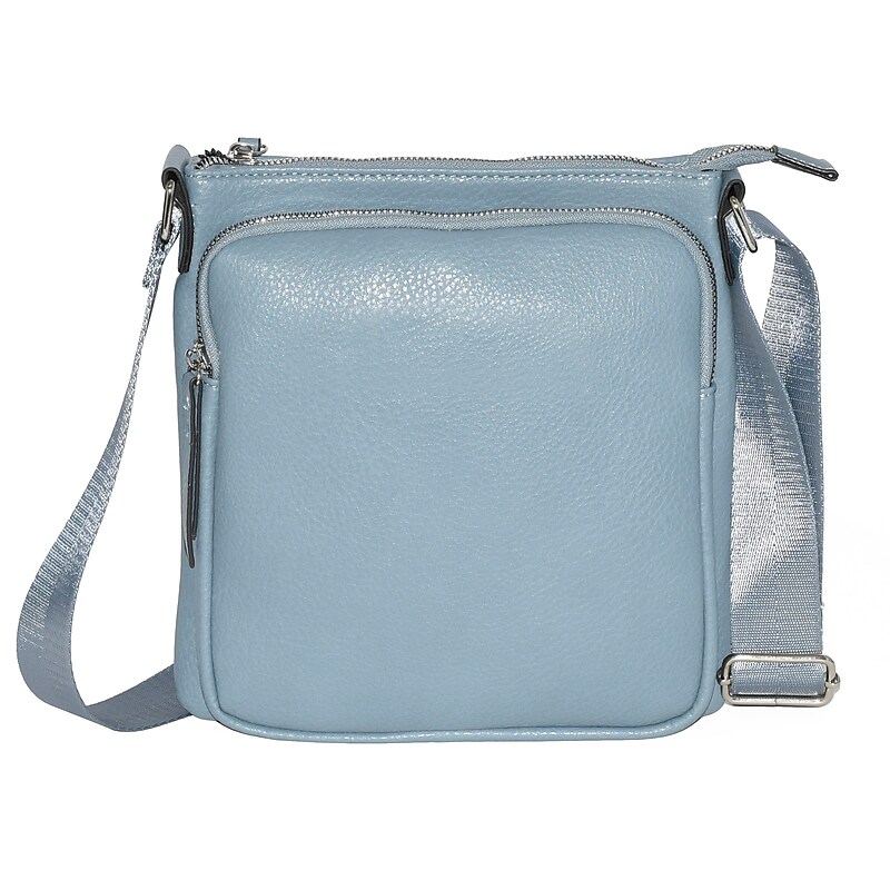 Nicci Cross-Body Bag with Front Zipper Pocket, Powder Blue (NH08-PBLU) image 1