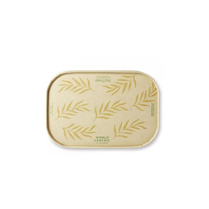 World Centric Paper Lids for Containers, 4.7" x 6.8", Natural, Paper, 300/Carton (CTLNT16) image 1