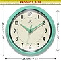 Infinity Instruments Round Retro Mint Green Wall Clock, Aluminum, 9.5" (10940MT)~#|#~E53BE585-FC82-426C-A51F7DD57DA15E3D_sc7