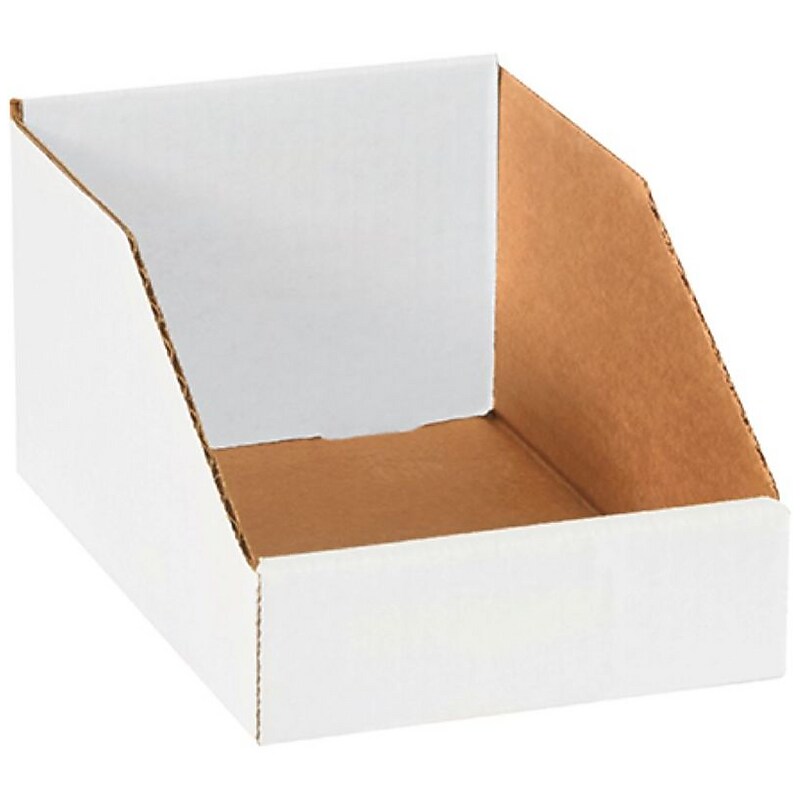 Staples Small Folding Corrugated Storage Bin, 4.5" x 6"x 9", White, 25/Bundle (BINBIN69) image 1