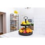 Storied Home Distressed Blackwashed Wood 2-Tier Tray with Metal Handle (EC0112)~#|#~E54614F1-9893-4541-90B52961C999EF80_sc7