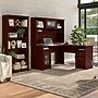Bush Furniture Cabot 60"W L Shaped Computer Desk with Hutch and 5 Shelf Bookcase, Harvest Cherry (CAB011HVC)~#|#~E547D564-1996-419A-9B4A3C69DD04D6F4_sc7