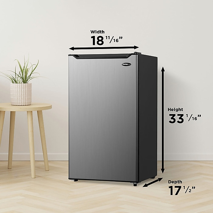 Danby Compact Refrigerator, 3.2 Cu. Ft., Stainless Steel