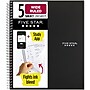 Five Star with Study App 5-Subject Subject Notebooks, Wide Ruled, 200 Sheets, Black (930012A-ECM)~#|#~E5536BF2-82F7-4E8E-992269BA6C0B6AF6_sc7