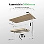 Huanuo 48"W Electric Rectangular Adjustable Standing Desk with Storage Drawer, Natural (HNESD77N)~#|#~E5605CC7-2D0D-4D61-8BCCD83CAF8A6C76_sc7