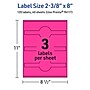Avery Cigar Laser/Inkjet Multipurpose Labels, 2-3/8" x 8", Neon Magenta (120/Box)~#|#~E563C415-51C4-47CA-BB7769B5B89EE87E_sc7