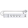 STANLEY SurgeMax 4-Outlet Surge Protector Power Strip with 2-USB Ports & Braided Fabric Cord, 6-ft., 600 Joules, White (33253)~#|#~E5655D90-62B8-40FD-94F9C711F73DEBF0_sc7