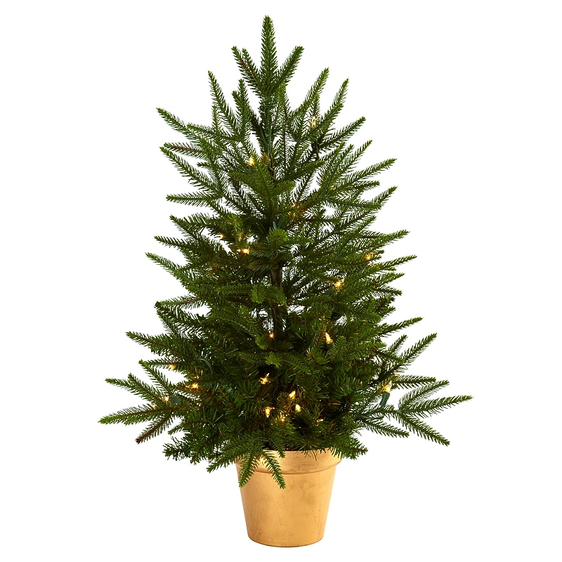 Nearly Natural 5370 Christmas Tree Golden in Planter image 1