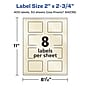 Avery Pearlized Ivory Rectangle Multipurpose Labels, 2" x 2.75", Ivory, 400/Box (94236)~#|#~E56C7A04-224E-4DD8-82555BAAD4E85365_sc7