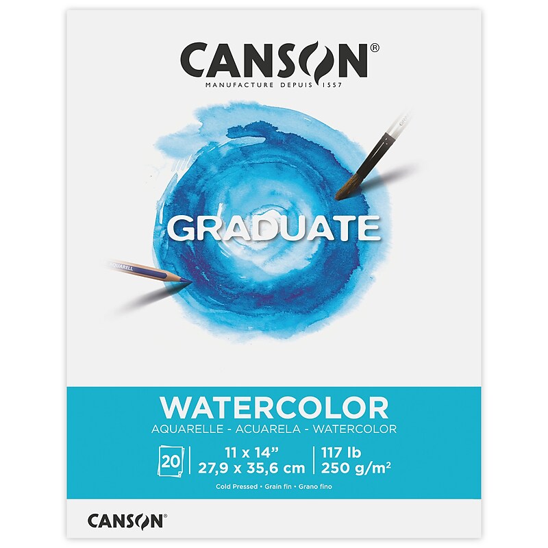 Canson Graduate 11" x 14" Watercolor Pad, 20 Sheets/Book, 3 Books/Bundle (MCX525008009-3) image 1