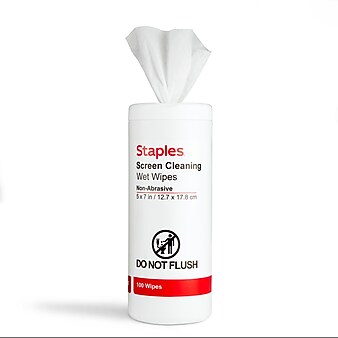 Staples Screen Cleaning Wipes, 100/Tub (ST61847)