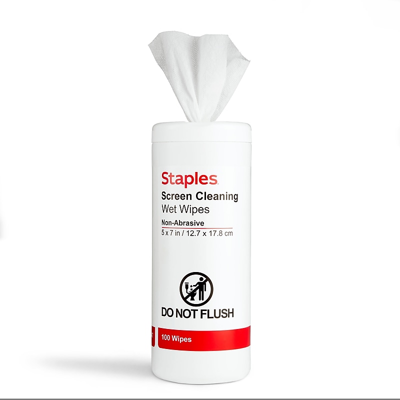 Staples Screen Cleaning Wipes, 100/Tub (ST61847) image 1