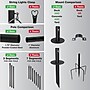 Excello Global Products Bistro Pole for String Lights with 50' G40 Lights, Black, 2/Pack (EGP-HD-0360)~#|#~E5709545-D6AB-44B1-9D7FFF495F506375_sc7