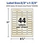 Avery Pearlized Ivory Rectangle Multipurpose Labels, 2/3" x 1-3/4", Ivory, 2200/Box (94209)~#|#~E57235E5-8867-45FF-98B91EC708241F1E_sc7