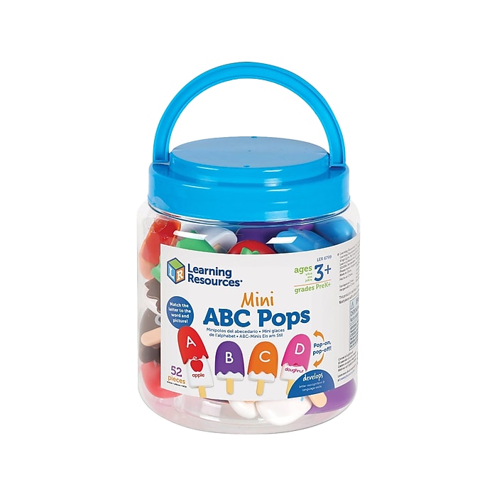 Learning Resources Mini ABC Ice Pops, Assorted Colors, 26/Set