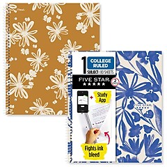 Five Star Soft Petals 1-Subject Notebooks, 8.5
