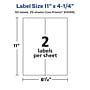 Avery Laser/Inkjet Rectangle Waterproof Multipurpose Labels, 4.25"  x 11", White, 50/Pack (94266)~#|#~E57B6FA5-E81C-4F1C-AEF89009EA2F2EBB_sc7