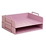 Staples Plastic Side Loading Stackable Letter Tray, Letter Size, Dusty Pink, 2/Pack (ST63884)~#|#~E57BC7C9-B956-4D92-B67B9AE55449428E_sc7