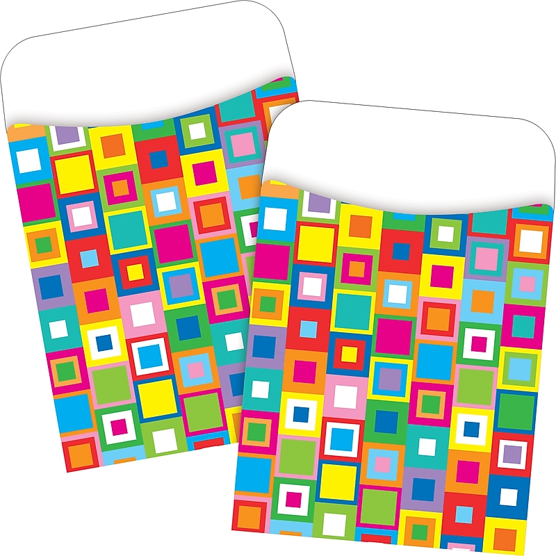 Barker Creek What a Square Library Pockets, 5.125" x 3.5", 60/Set (BC3828) image 1