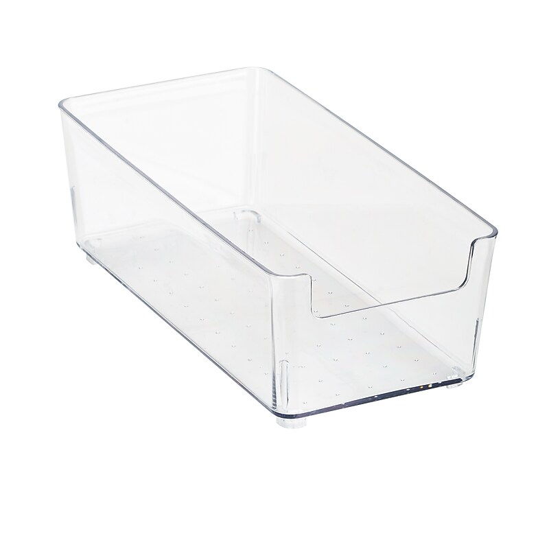 Simplify Small Plastic Storage Bin, 7.7" x 3.74" x 2.4", Clear, 3/Pack (24041) image 1